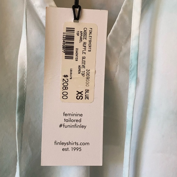 Finley Cassie HAND DYED Ruffle Sleeve shirt top New with Tags - Picture 2 of 5